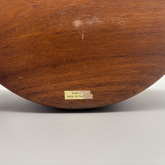 Vintage Teak Wood Salad Serving Bowl Made in Thailand - Picture 5 of 8